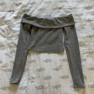 Bershka Shimmering Silver Top